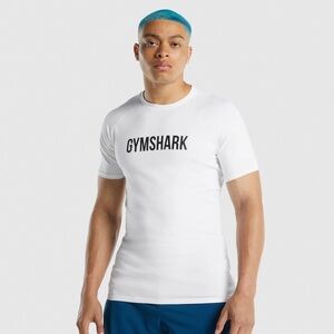 Gymshark White Basic Graphic “Apollo” Men’s Short Sleeved Tee Shirt Size large